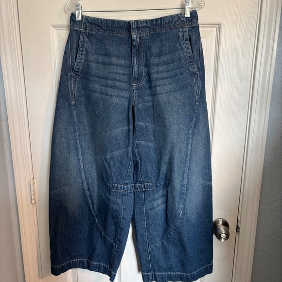 Pilcro and the Letterpress High Rise Barrel Wide Leg Jeans Blue Denim 28 - Picture 5 of 16